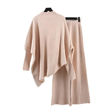 Turtleneck Sweater Wide Leg Pants Set