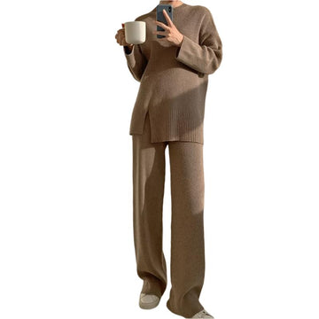 Knitted Sweater & Wide Leg Pants Set
