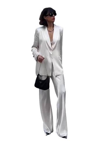 Satin Loose Blazer & Pants Set