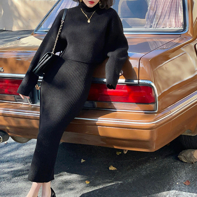 Knitted Slip Dress & Sweater Set