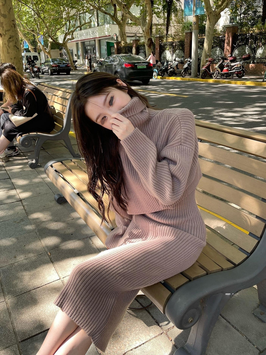 Knitted Slip Dress & Sweater Set