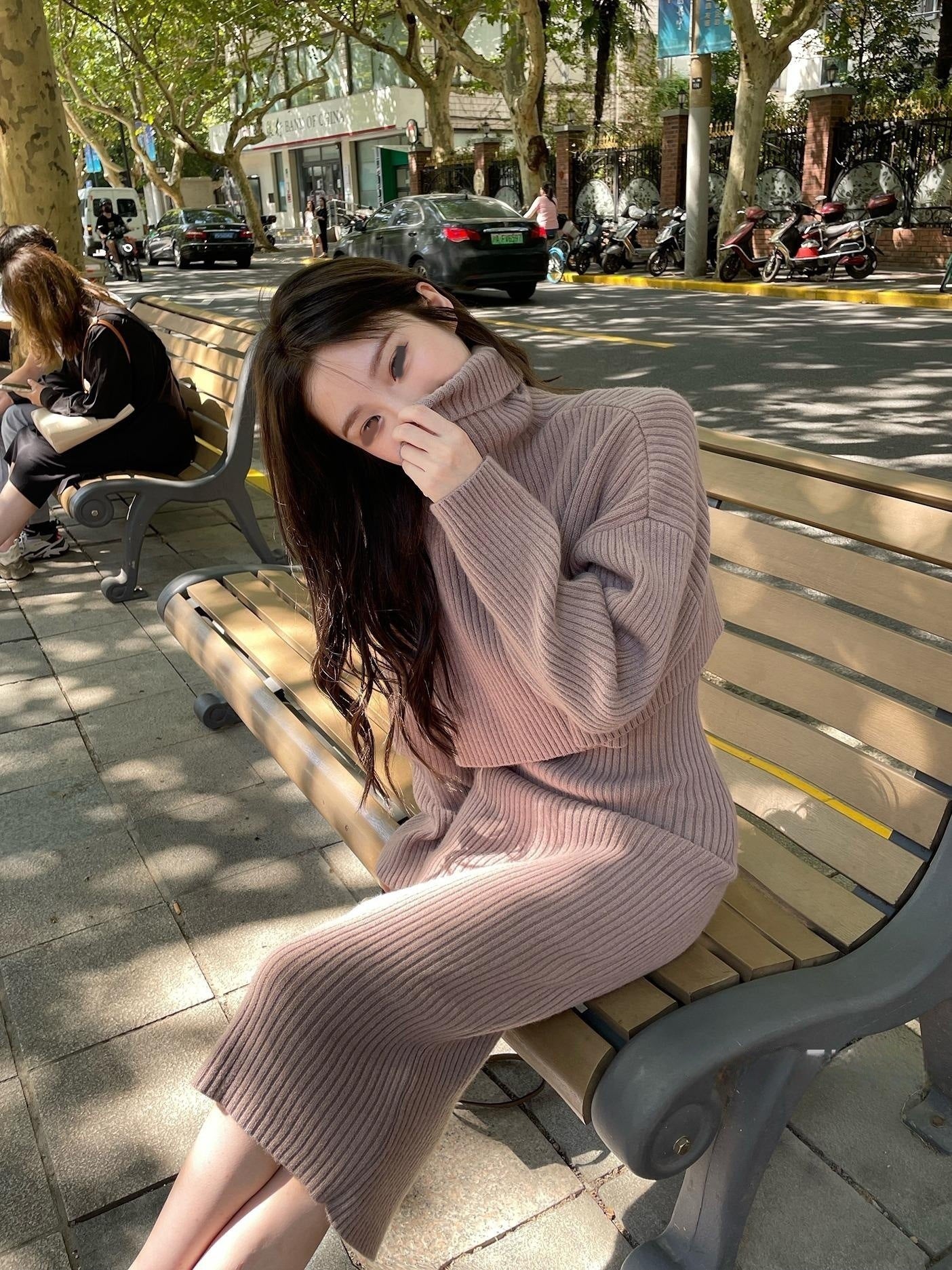 Knitted Slip Dress & Sweater Set