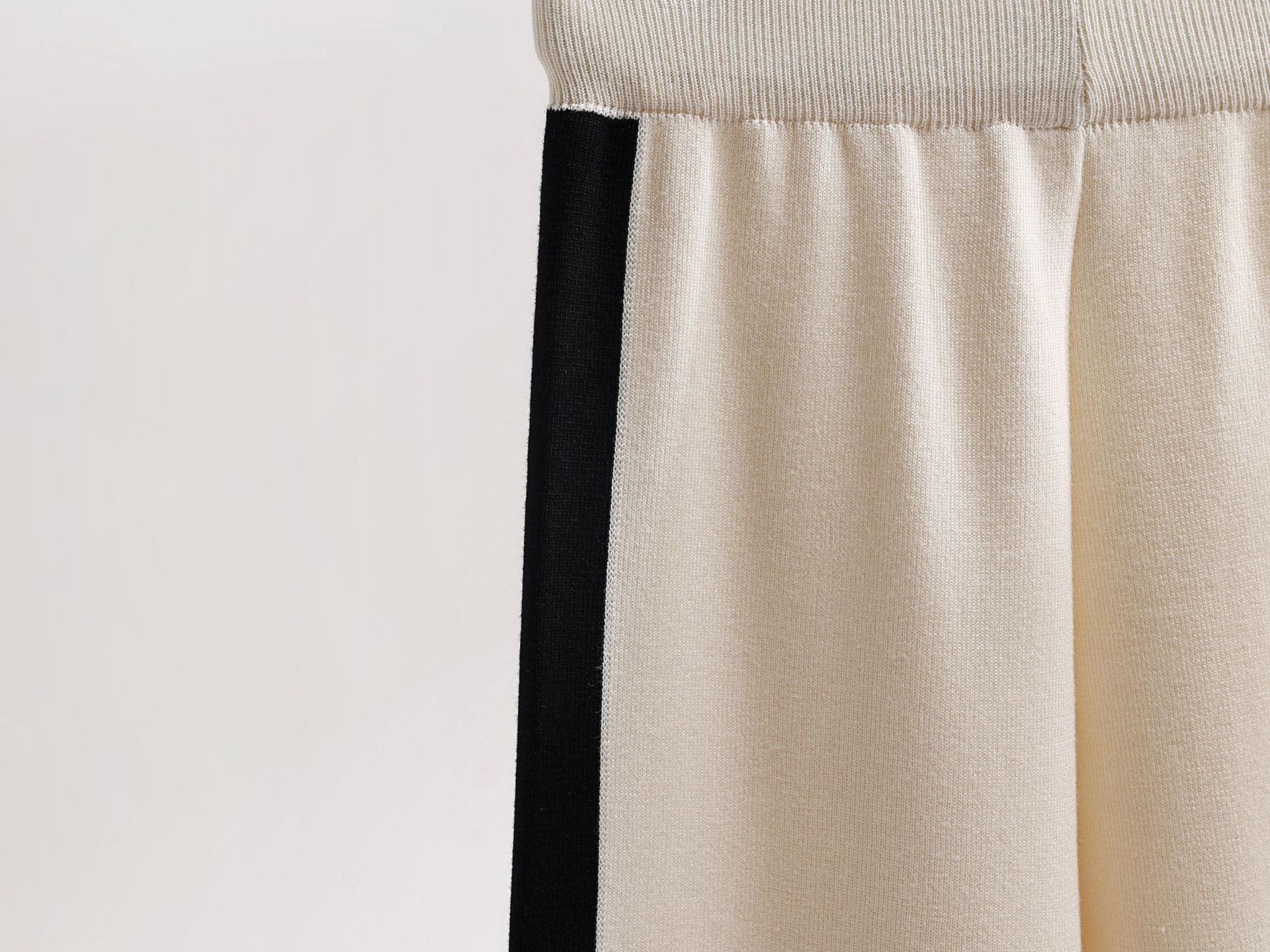 Color Contrast Knit Blazer & Pants Set