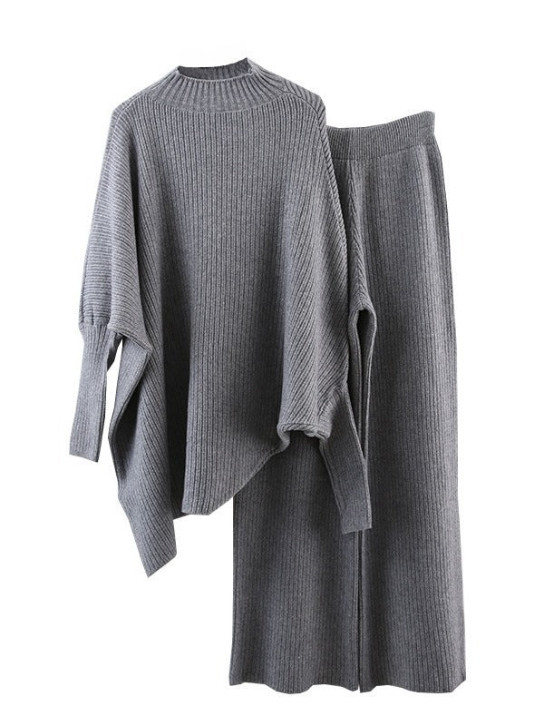 Turtleneck Sweater Wide Leg Pants Set
