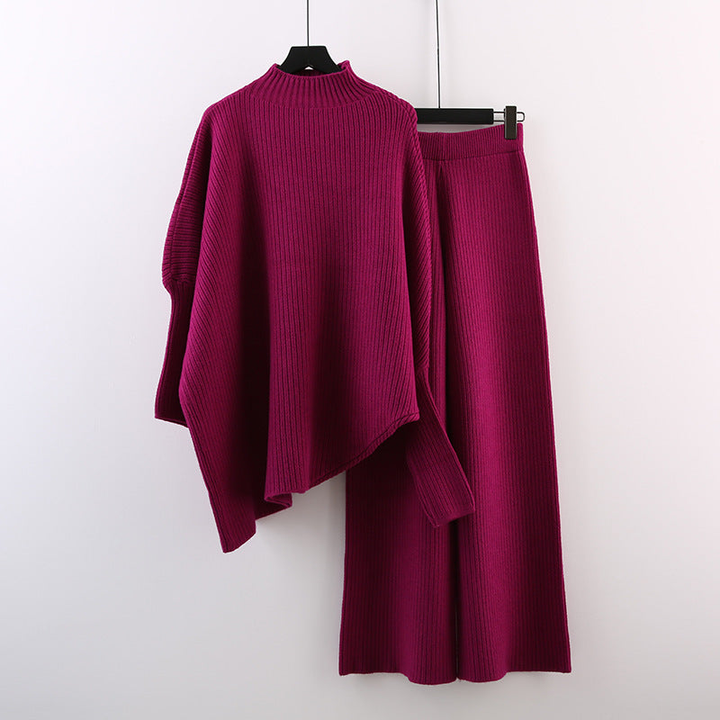 Turtleneck Sweater Wide Leg Pants Set