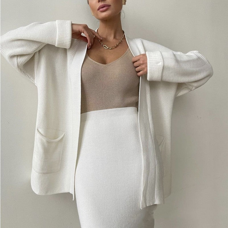 Cashmere Cardigan & Skirt Set