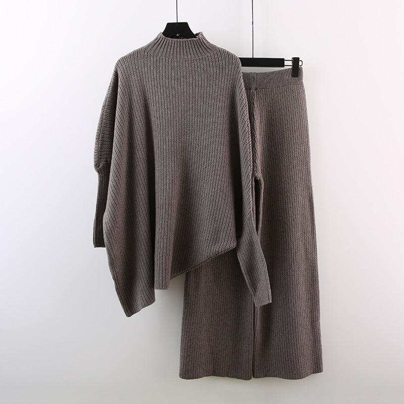 Turtleneck Sweater Wide Leg Pants Set