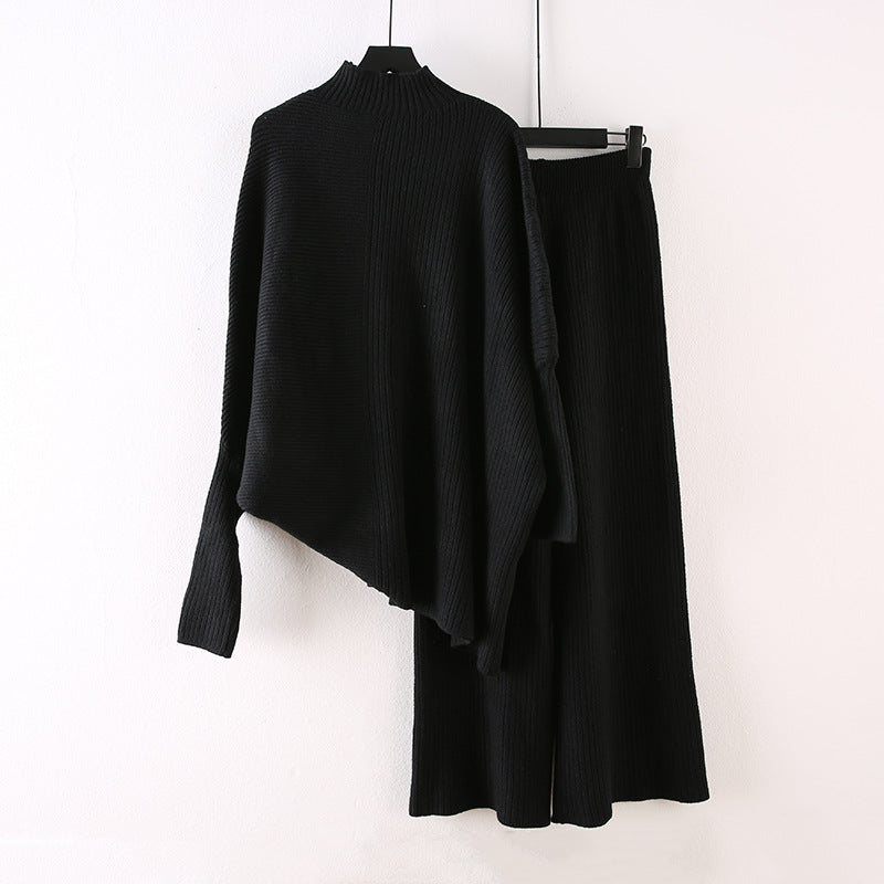 Turtleneck Sweater Wide Leg Pants Set